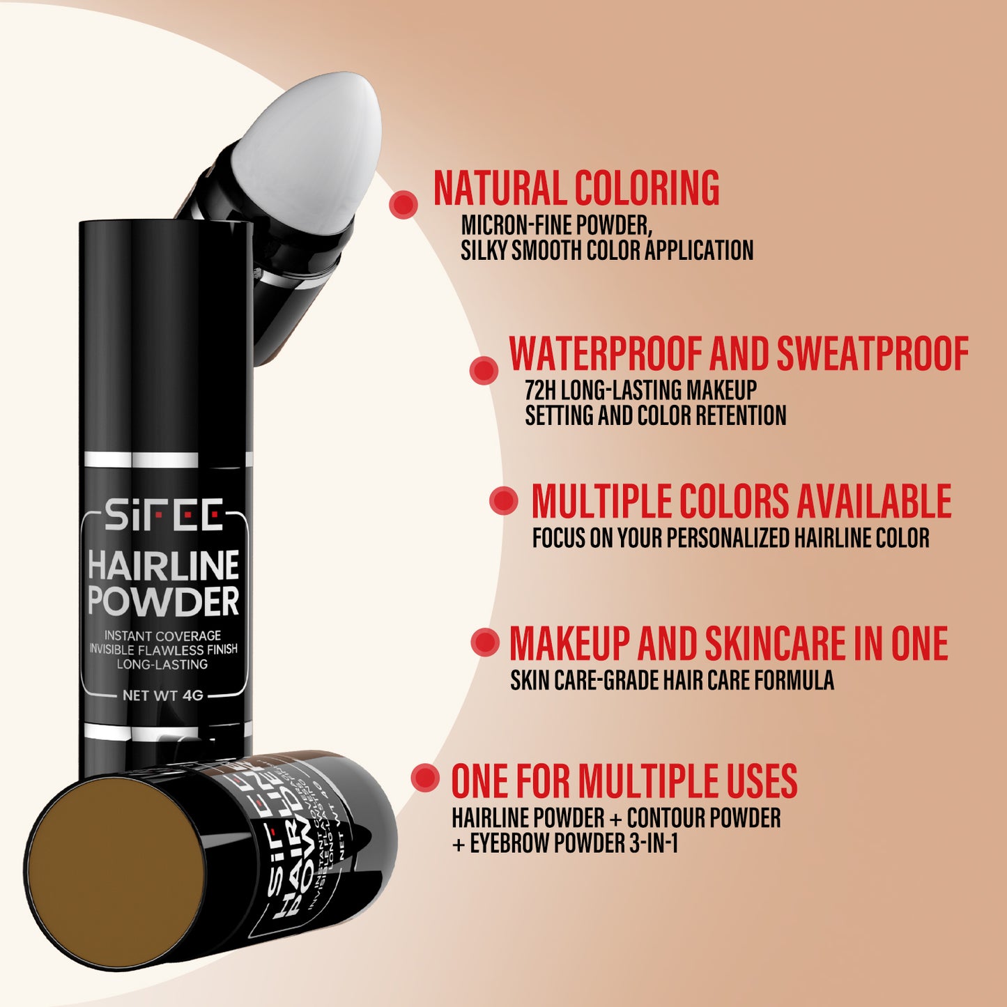 Forehead hairline powder shadow covering