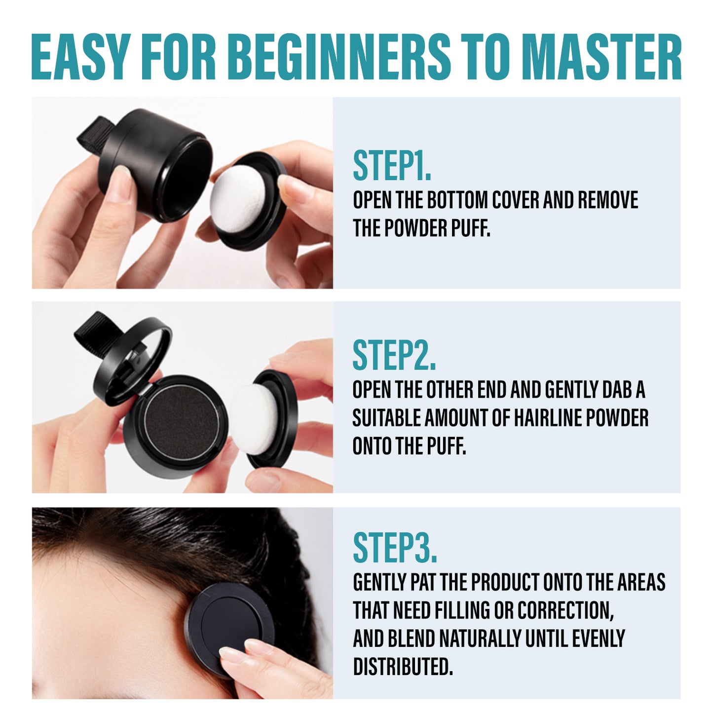 Waterproof and non shedding hairline powder